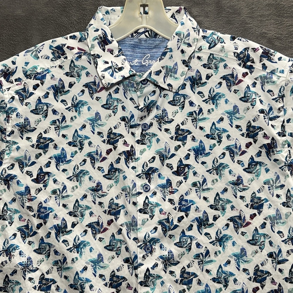 Robert Graham Men's White Short Sleeve 100% Cotton Polo Shirt Size Large